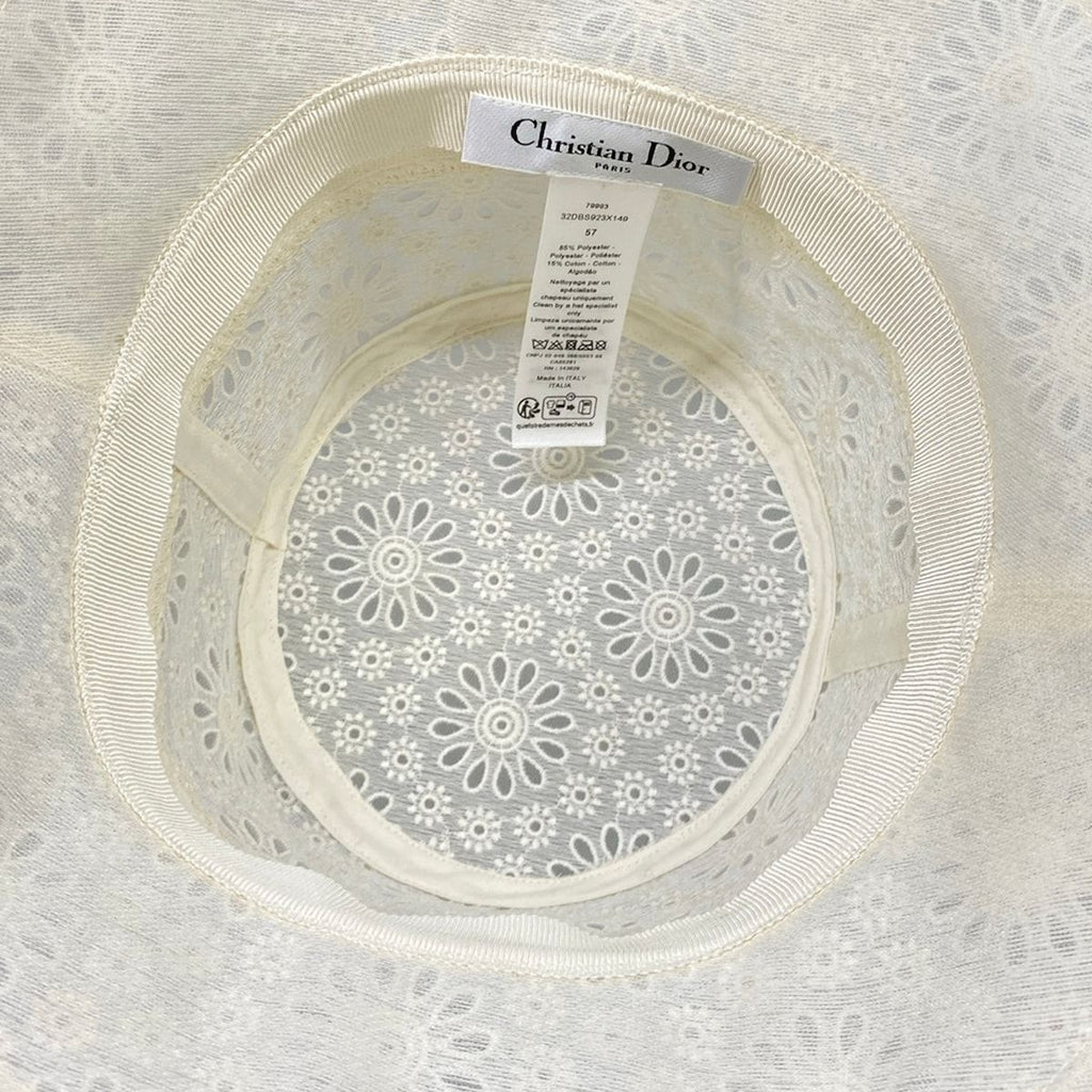 Dior Hat 57 D-bobby Bob Hat D-lace Ivory Lace Cotton — view 4