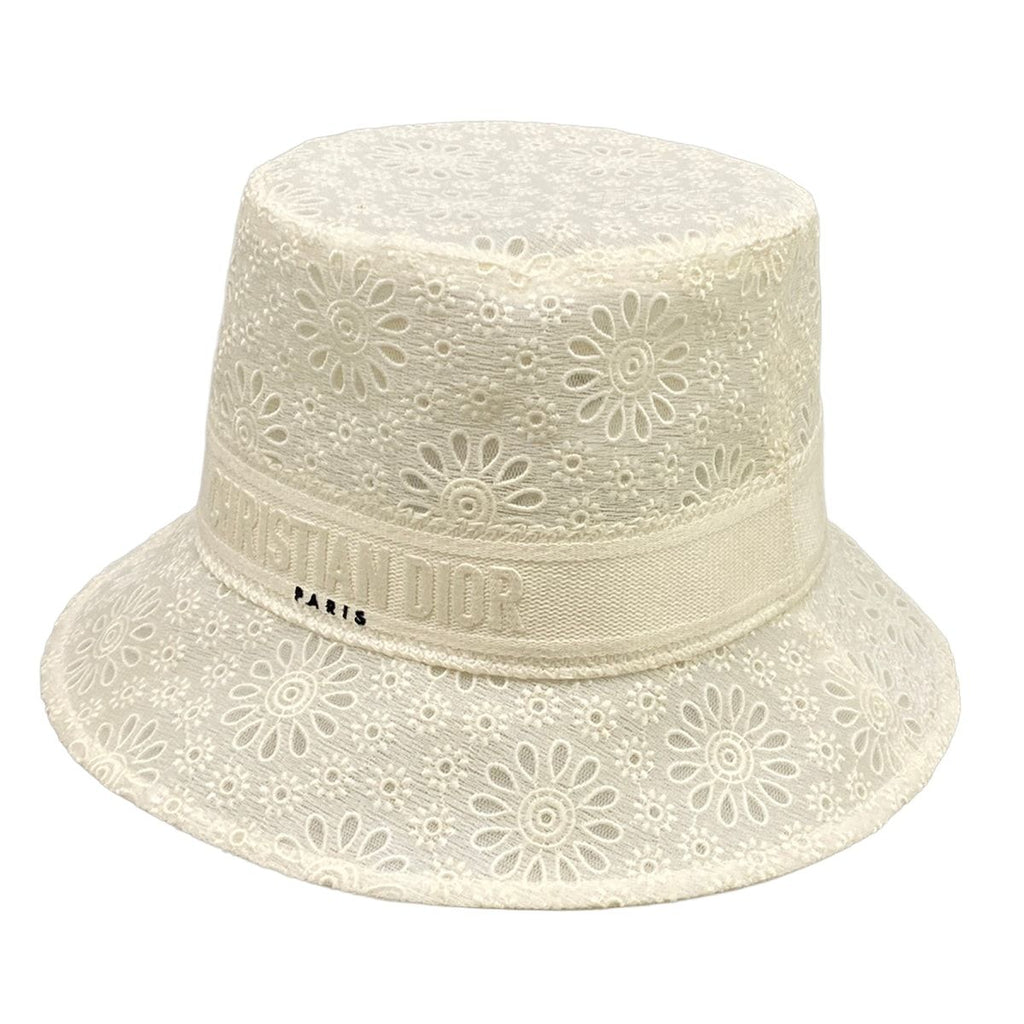 Dior Hat 57 D-bobby Bob Hat D-lace Ivory Lace Cotton