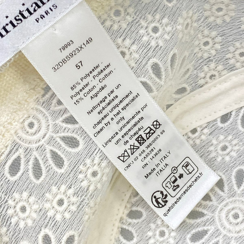 Dior Hat 57 D-bobby Bob Hat D-lace Ivory Lace Cotton — view 6