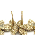 Chanel Earrings CC Logo Gold White Clear — view 4