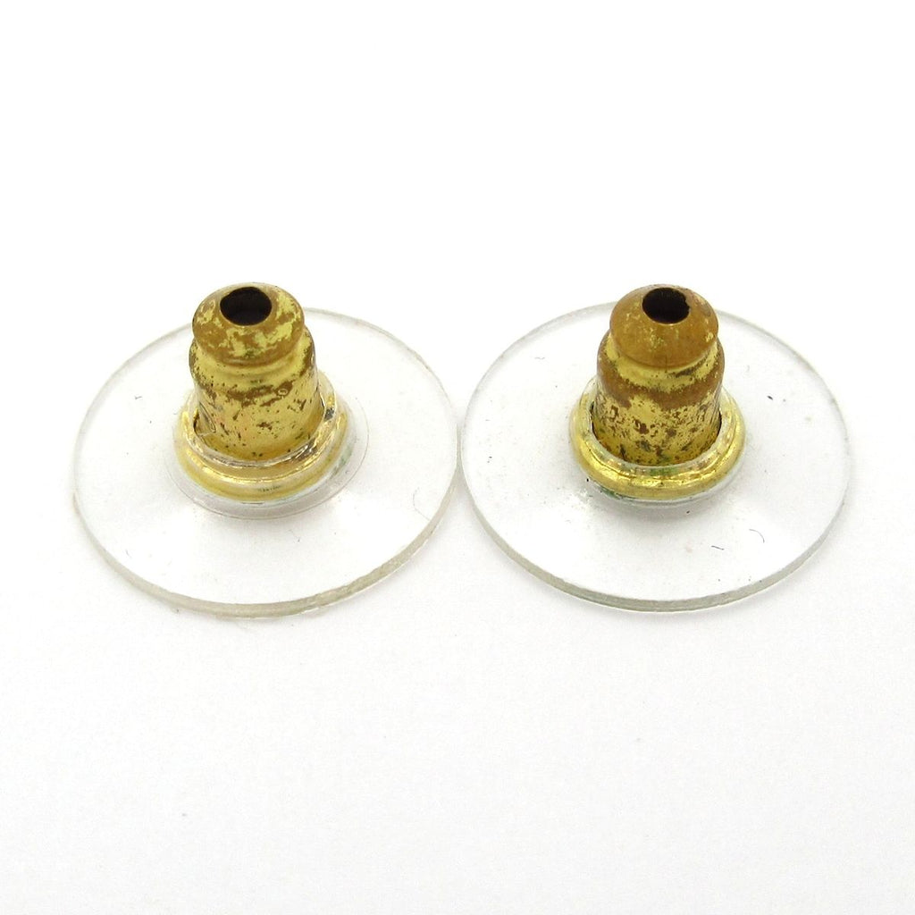 Chanel Earrings CC Logo Gold White Clear — view 6