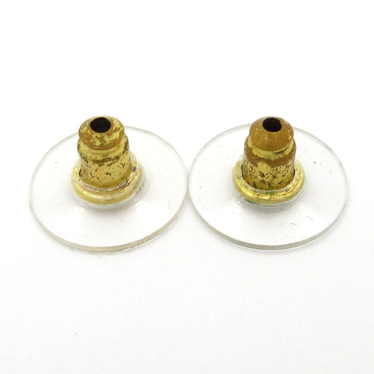 Chanel Earrings CC Logo Gold White Clear — view 6
