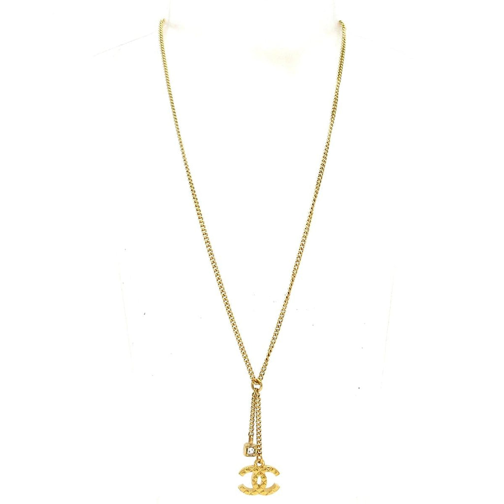Chanel Necklace CC Logo Gold Clear — view 2