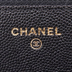 Chanel Mademoiselle Quilted Caviar Leather Black Chain Wallet Shoulder — view 9