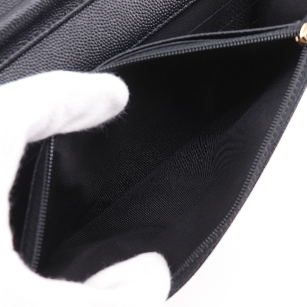 Chanel Mademoiselle Quilted Caviar Leather Black Chain Wallet Shoulder — view 7