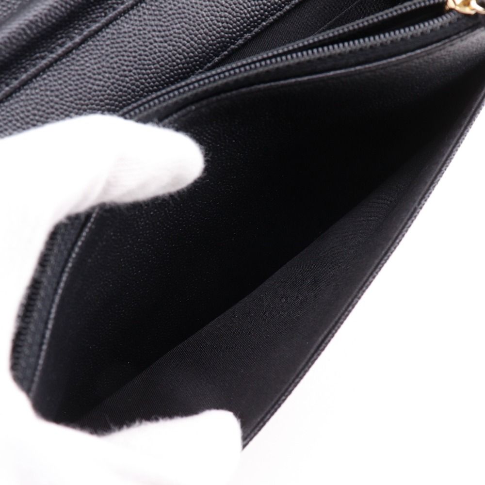 Chanel Mademoiselle Quilted Caviar Leather Black Chain Wallet Shoulder — view 8