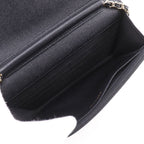 Chanel Mademoiselle Quilted Caviar Leather Black Chain Wallet Shoulder — view 5