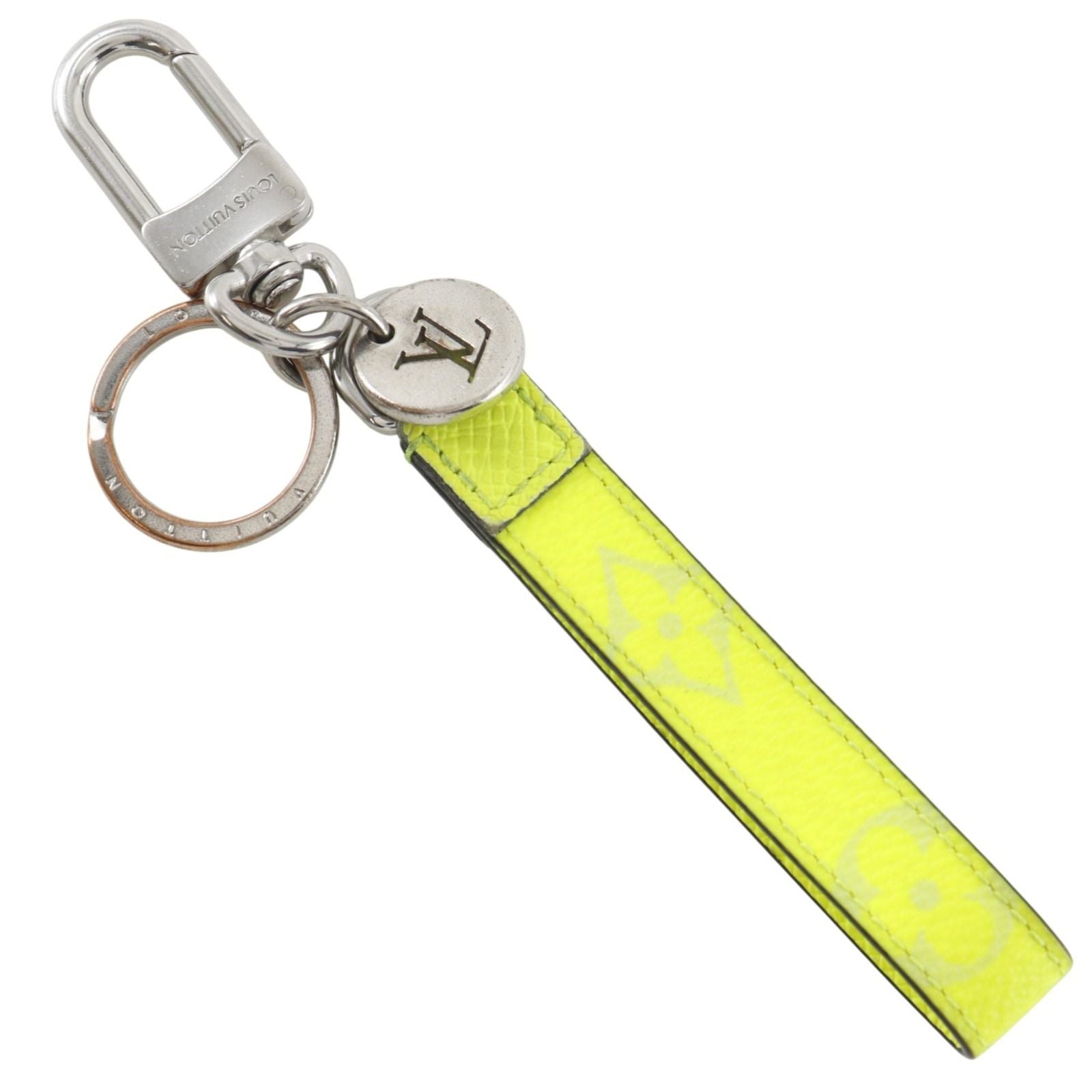 Louis Vuitton Key Holder Slim Dragonne Taigarama Monogram Canvas Taiga Yellow