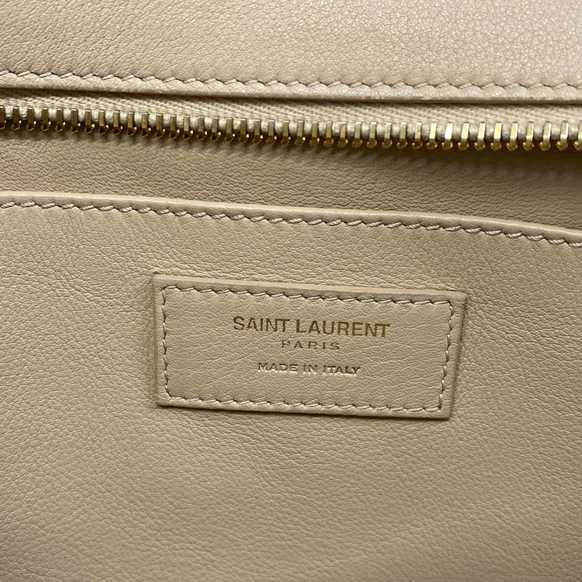 Saint Laurent Paris Handbag Baby Downtown Cabas Beige Leather — view 9