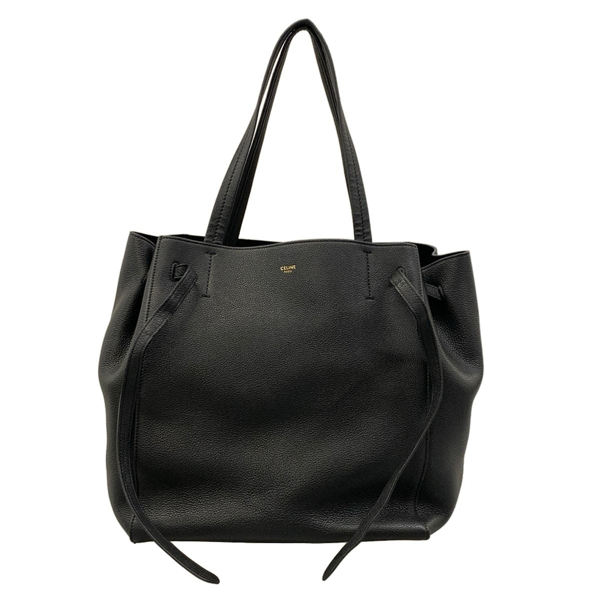 Celine Tote Cabas Phantom Small with Belt Black Leather