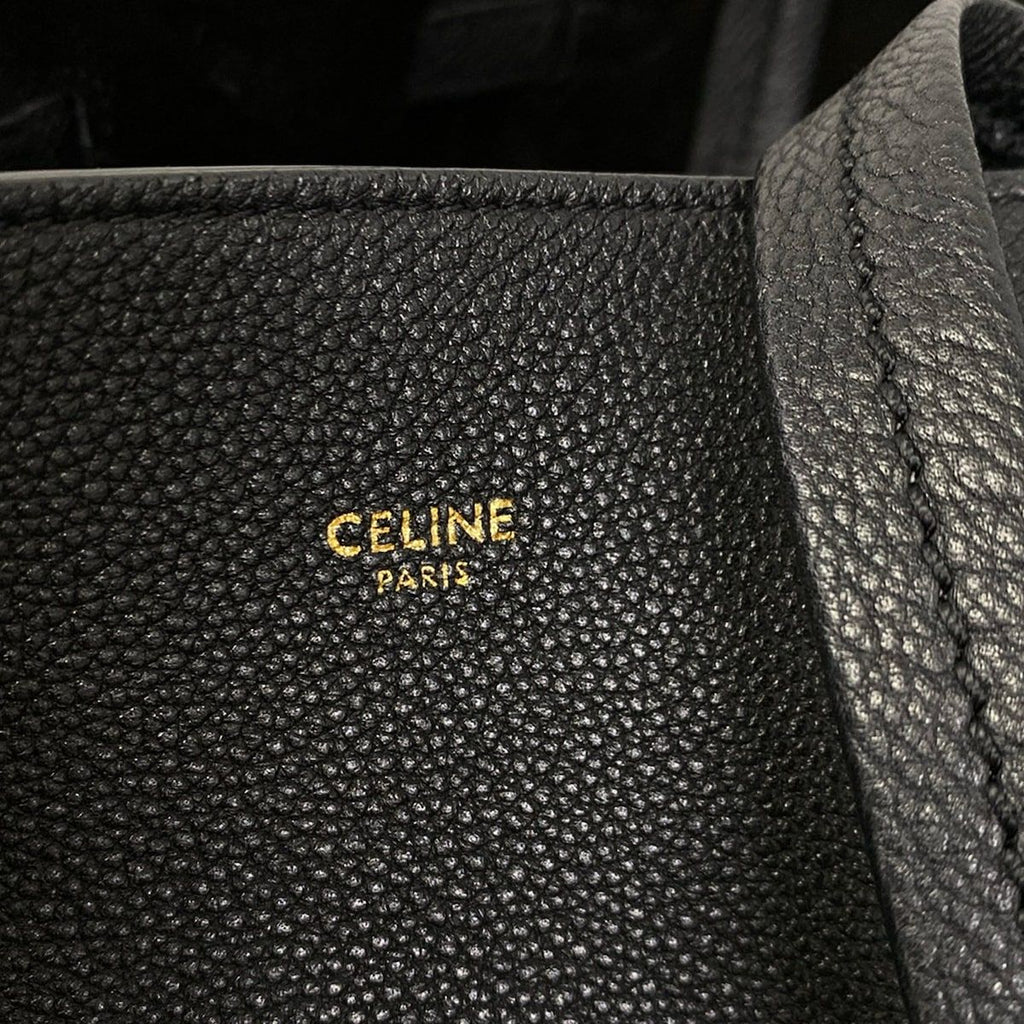 Celine Tote Cabas Phantom Small with Belt Black Leather — view 9