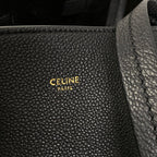 Celine Tote Cabas Phantom Small with Belt Black Leather — view 9