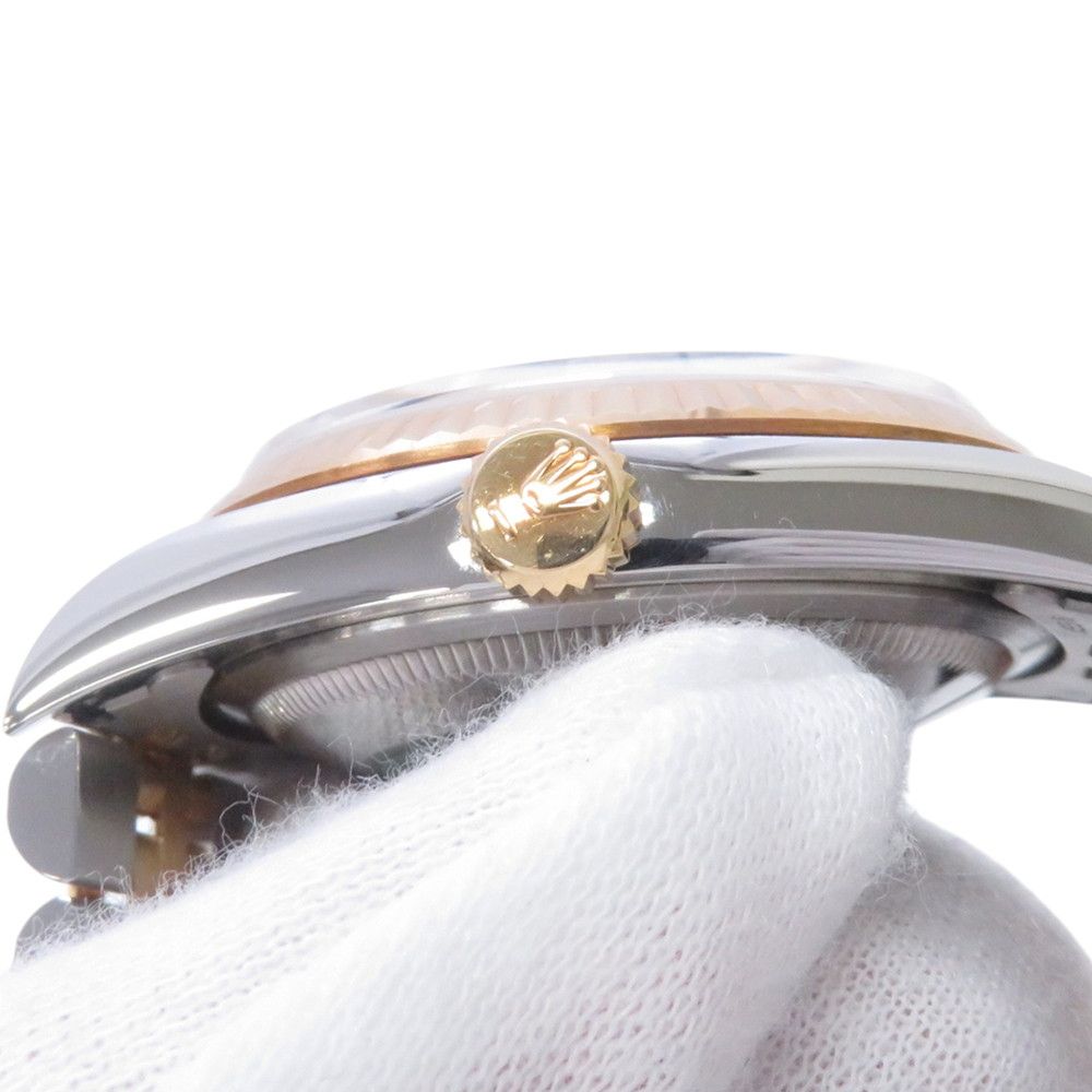 Rolex Datejust S No SS 18k Yellow Gold Watch Ivory Dial Pyramid — view 8