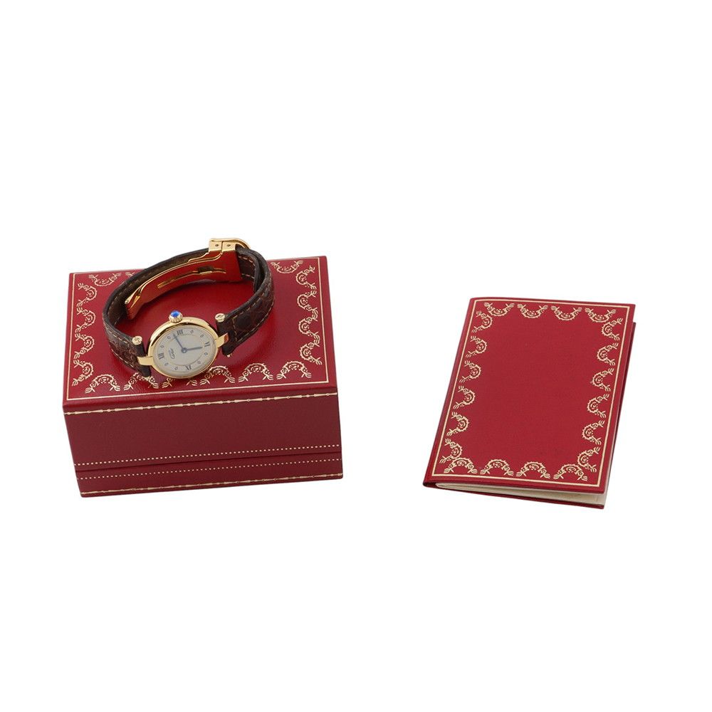 Cartier Must Vendome Vermeil SM 925 Sterling Silver Watch Ivory Dial — view 9