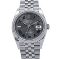 Rolex Datejust 36 SS 18k White Gold Roulette Watch Calf Dial Roman
