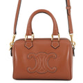 Celine Handbag Cuill Triomphe Small Boston Smooth Calf Leather 2-Way Brown