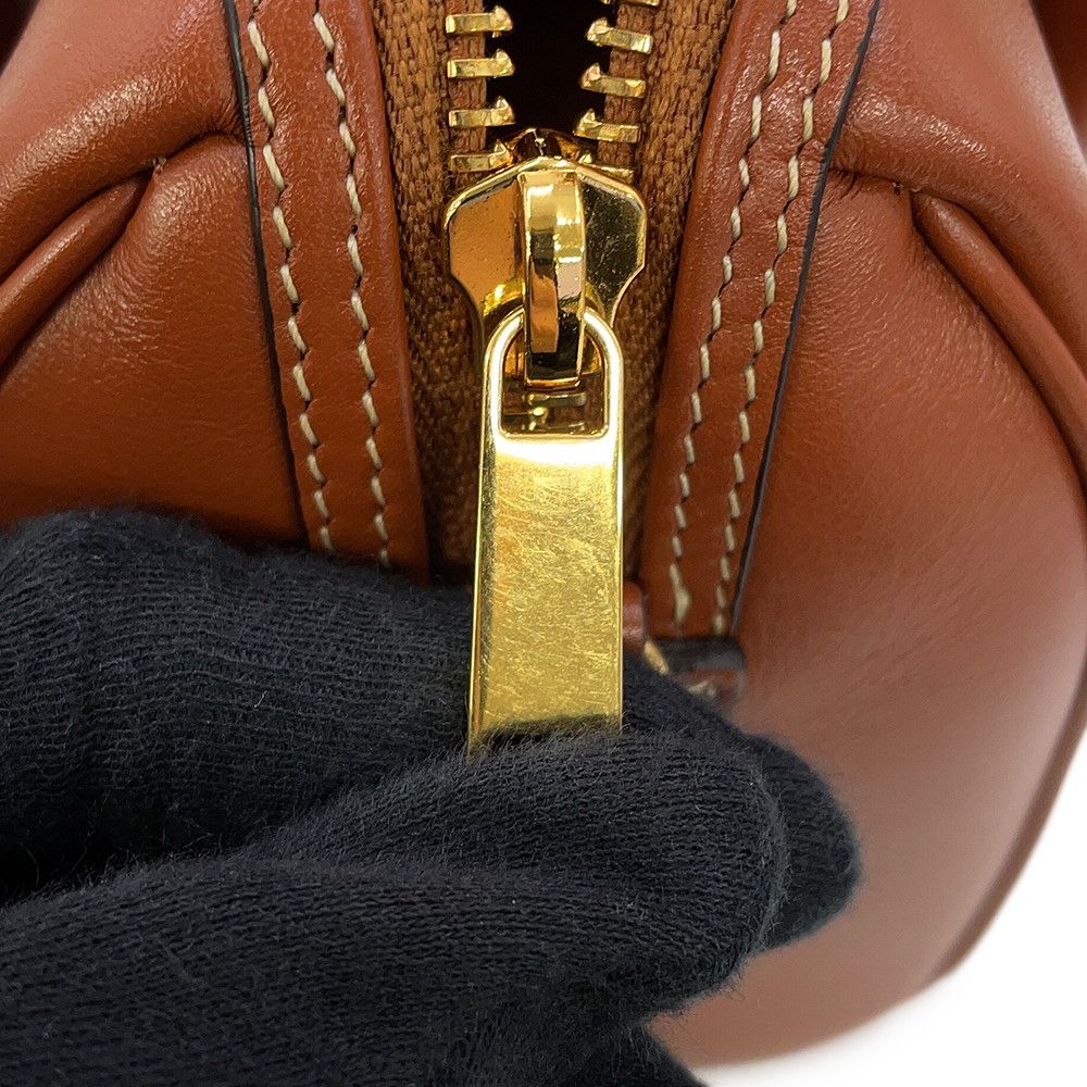 Celine Handbag Cuill Triomphe Small Boston Smooth Calf Leather 2-Way Brown — view 9