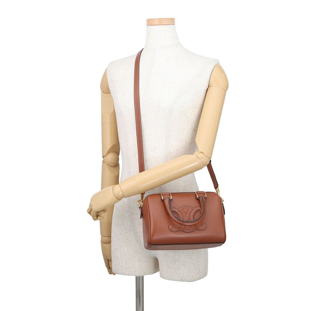 Celine Handbag Cuill Triomphe Small Boston Smooth Calf Leather 2-Way Brown — view 5