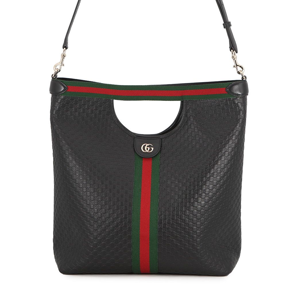 Gucci Tote Ophidia Micro Guccissima Giglio Large 2-Way Black