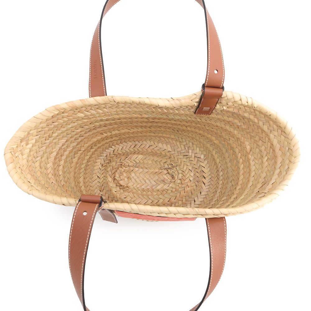 Loewe Tote Anagram Raffia Leather Basket — view 5