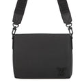 Louis Vuitton Shoulder Bag Gray Leather Takeoff Messenger Black