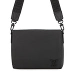 Louis Vuitton Shoulder Bag Gray Leather Takeoff Messenger Black