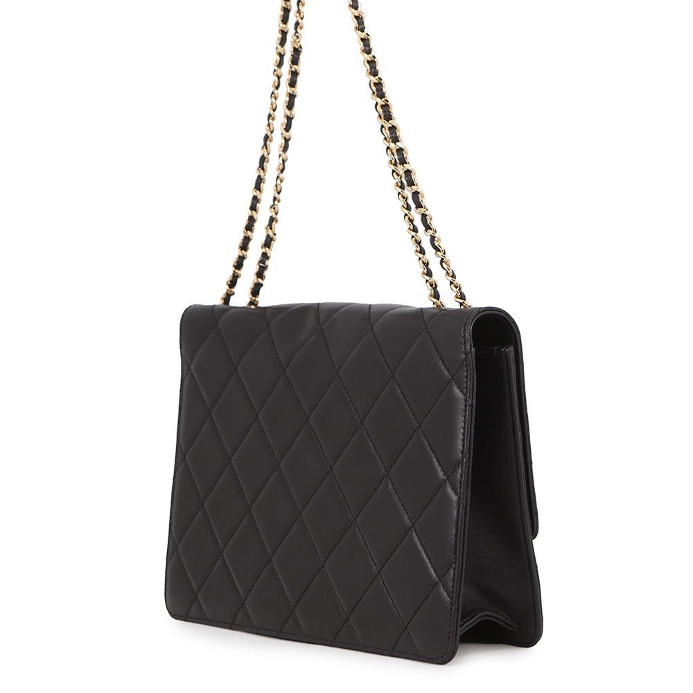 Chanel Chain Shoulder Bag Quilted CC Logo Coco Lock Double Black — view 2