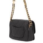 Chanel Chain Shoulder Bag Quilted Mini Flap CC Logo Lambskin Black — view 2