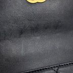 Chanel Chain Shoulder Bag Quilted Mini Flap CC Logo Lambskin Black — view 9