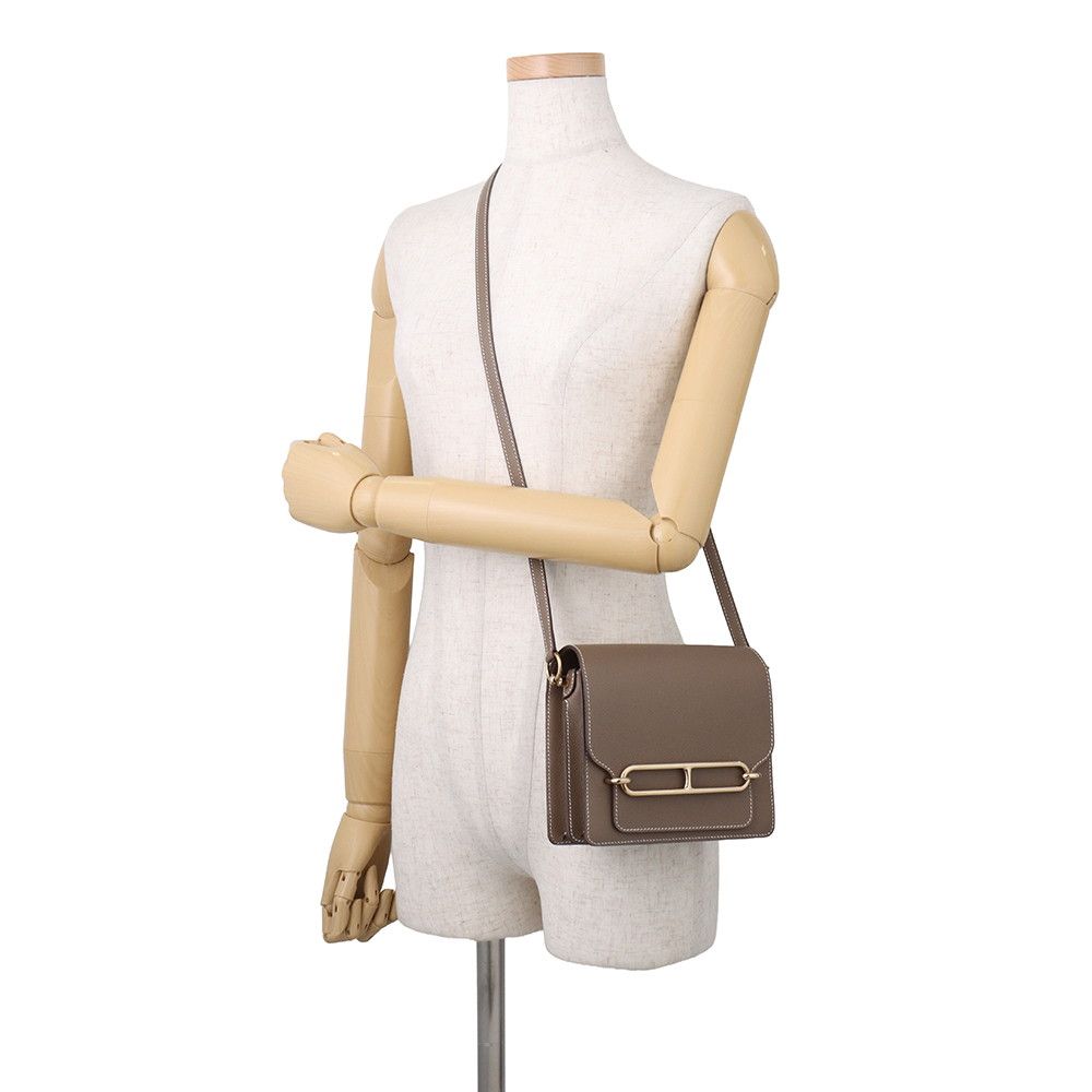 Hermes Sac Roulis Mini Etoupe Gold Shoulder — view 4