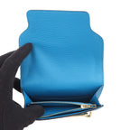 Hermes Wallet Roulis Slim Blue Frida Gold Chevre Misor — view 5