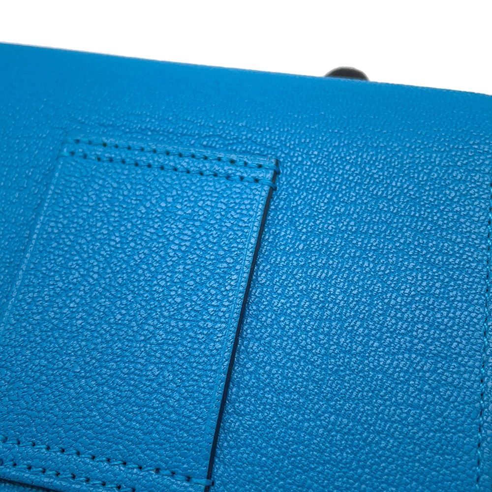 Hermes Wallet Roulis Slim Blue Frida Gold Chevre Misor — view 8