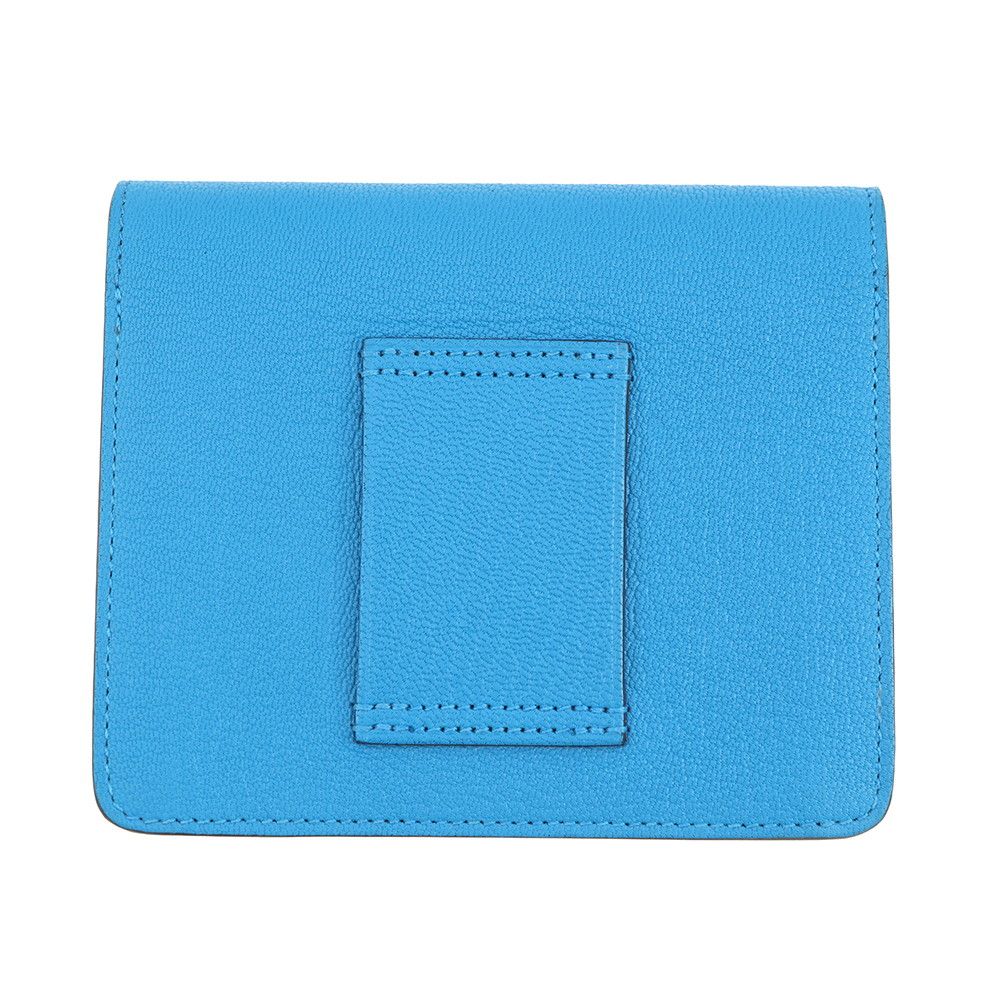 Hermes Wallet Roulis Slim Blue Frida Gold Chevre Misor — view 3