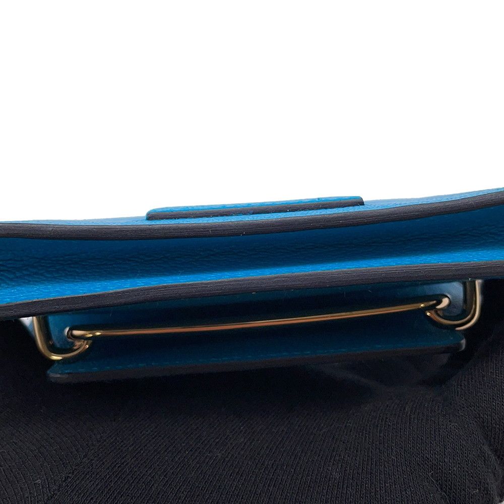 Hermes Wallet Roulis Slim Blue Frida Gold Chevre Misor — view 9