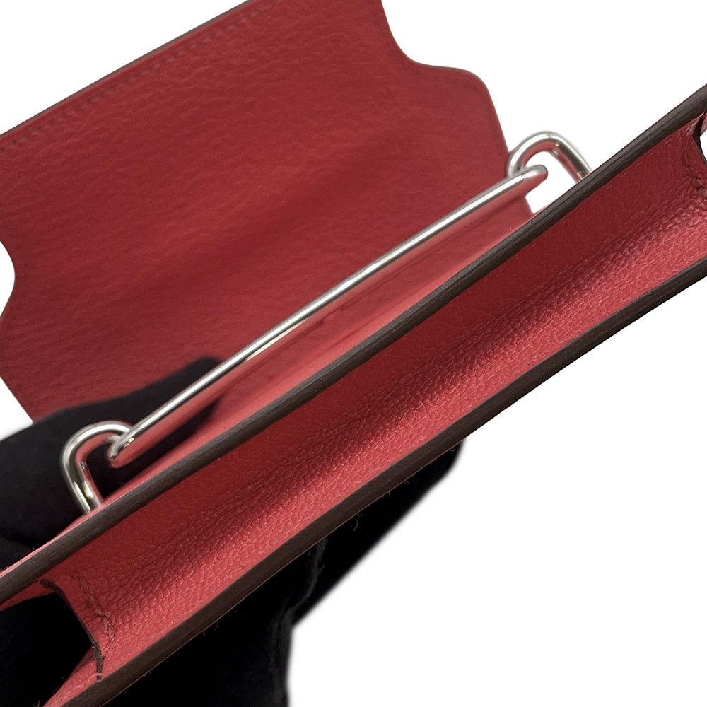 Hermes Wallet Roulis Slim Rose Texas Silver Chevre Misor — view 7