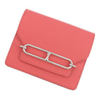 Hermes Wallet Roulis Slim Rose Texas Silver Chevre Misor