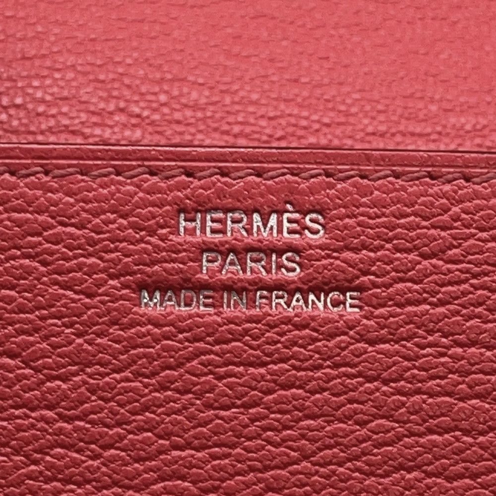 Hermes Wallet Roulis Slim Rose Texas Silver Chevre Misor — view 9