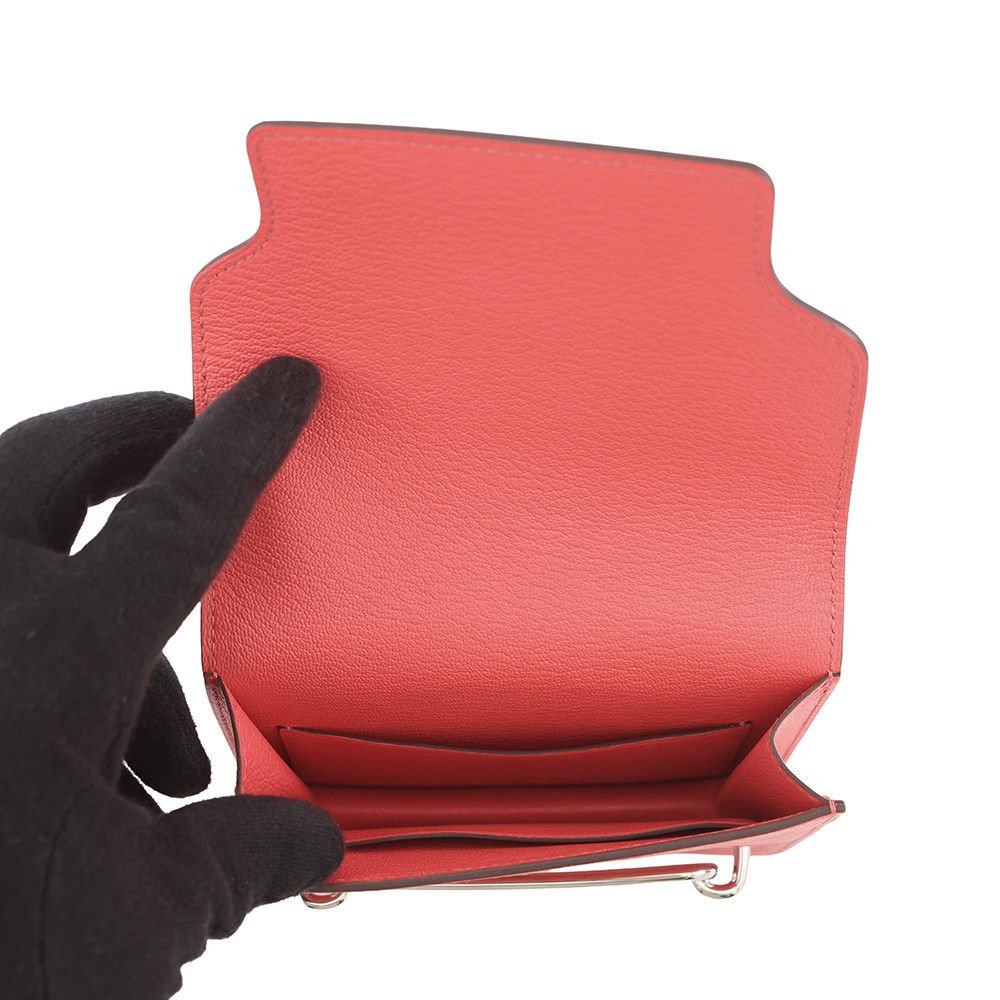 Hermes Wallet Roulis Slim Rose Texas Silver Chevre Misor — view 6