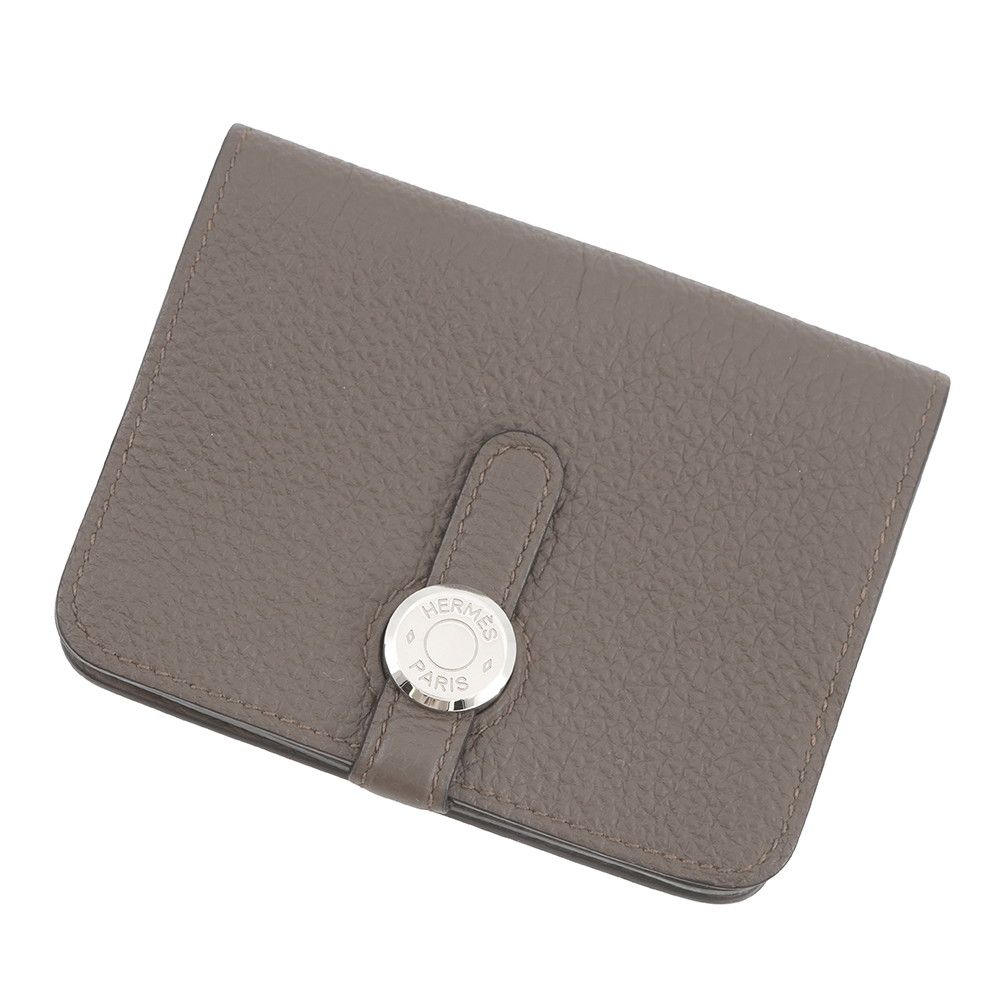 Hermes Coin Case Dogon Etain Silver Togo Wallet Purse