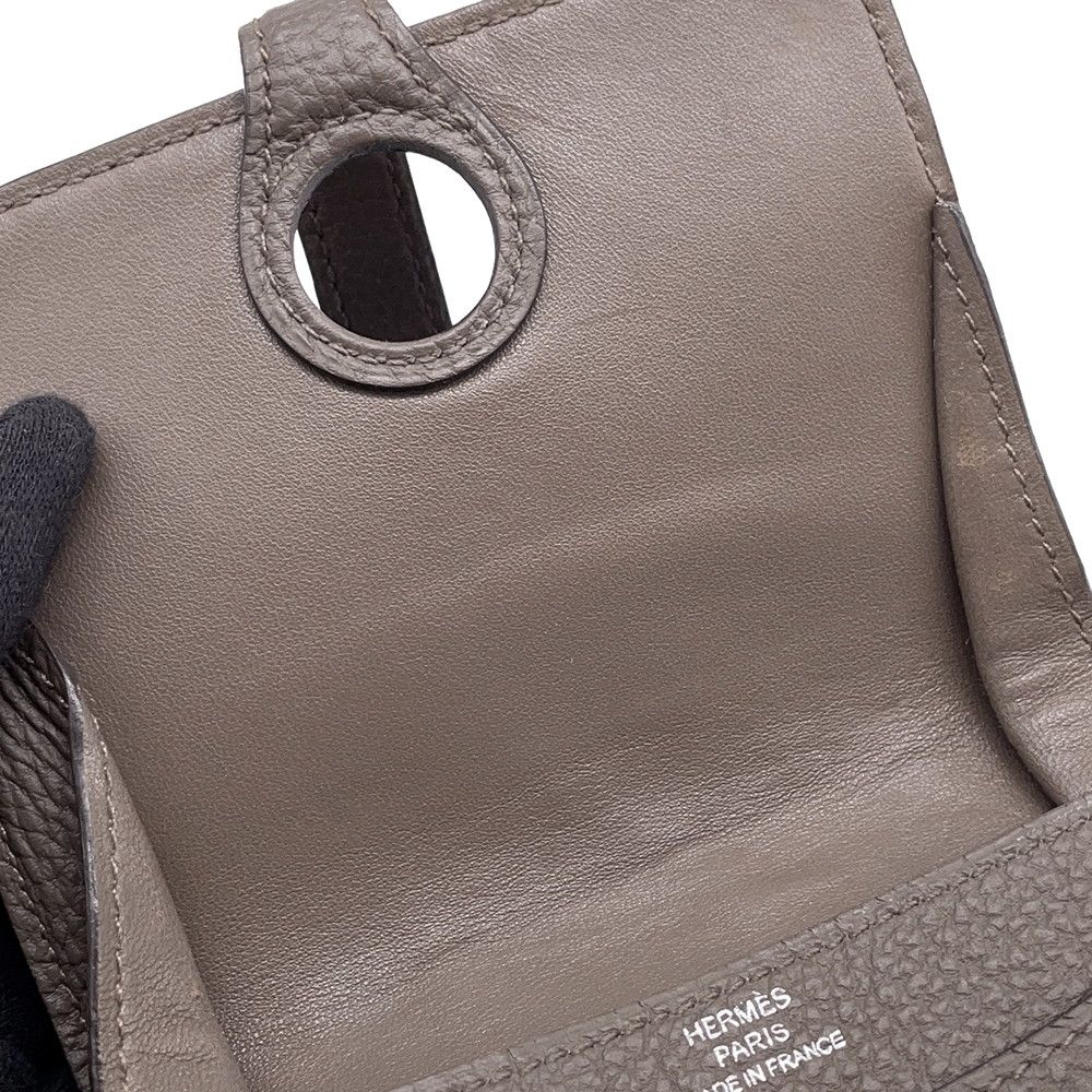 Hermes Coin Case Dogon Etain Silver Togo Wallet Purse — view 8