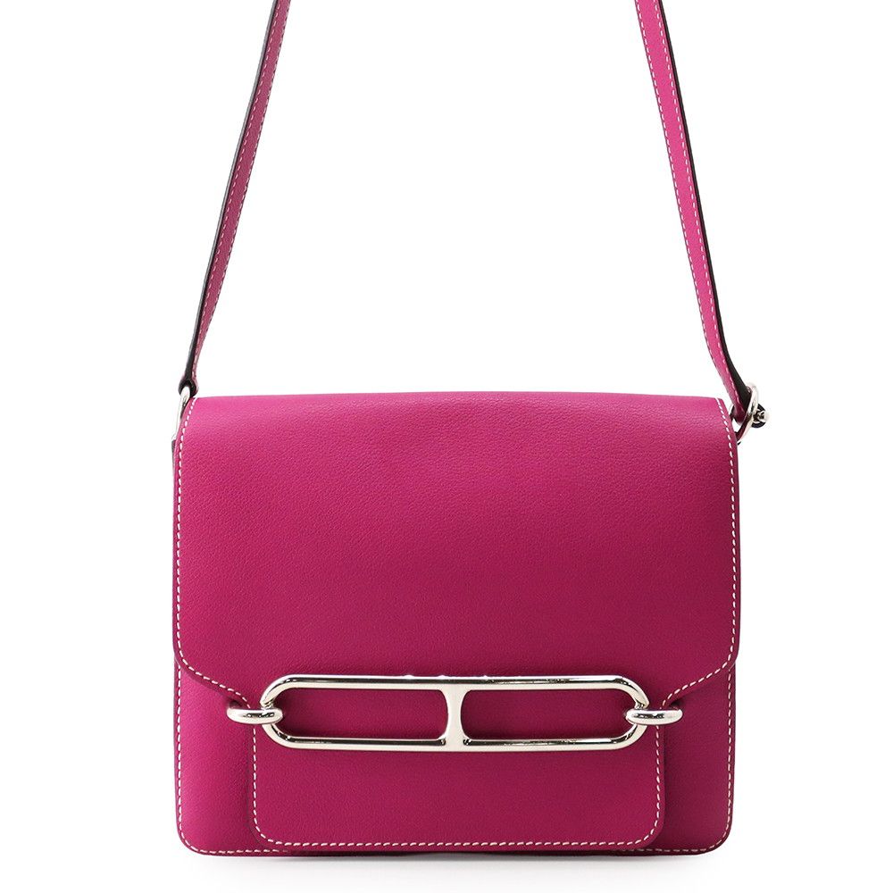Hermes Sac Roulis 23 Rose Purple Silver Shoulder