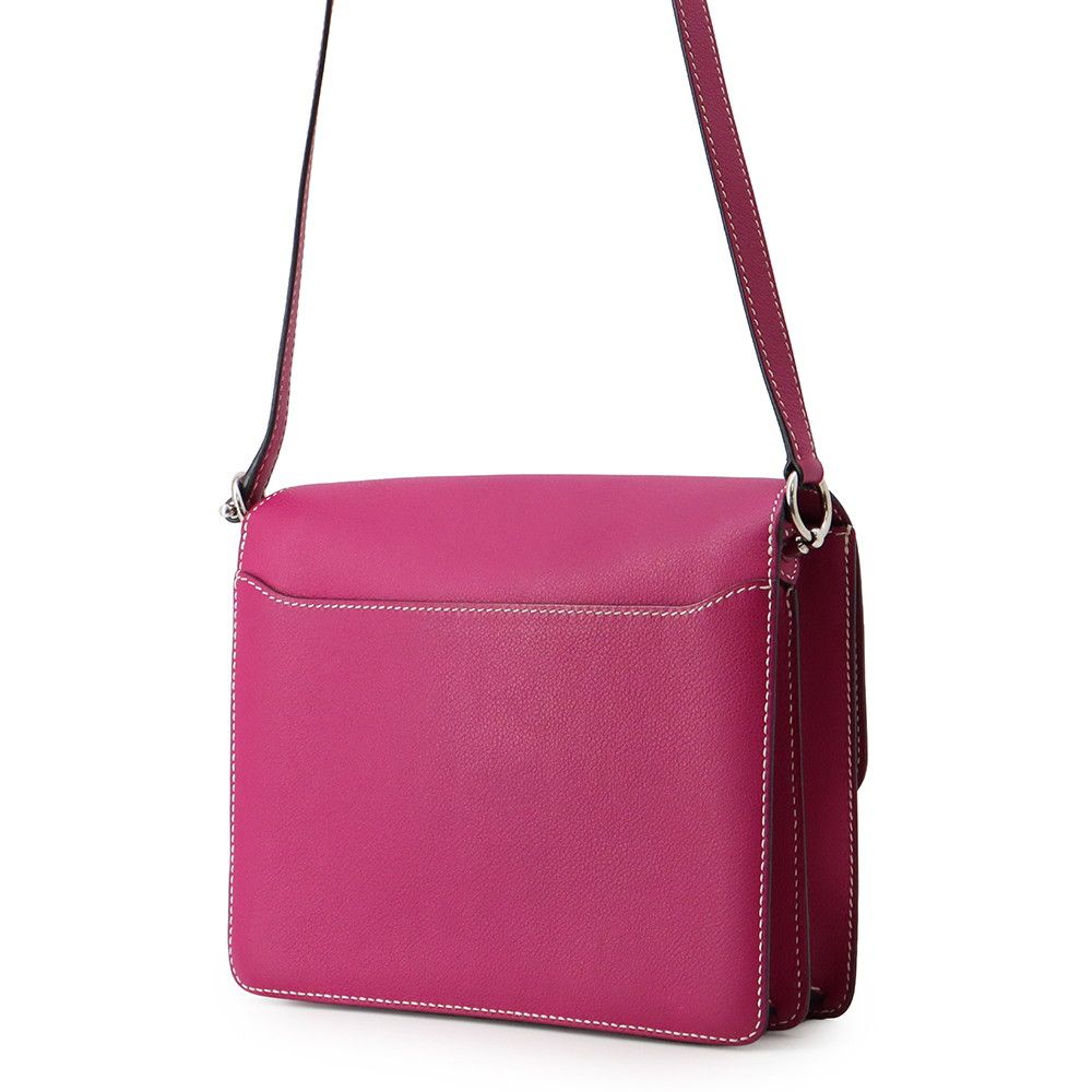 Hermes Sac Roulis 23 Rose Purple Silver Shoulder — view 2