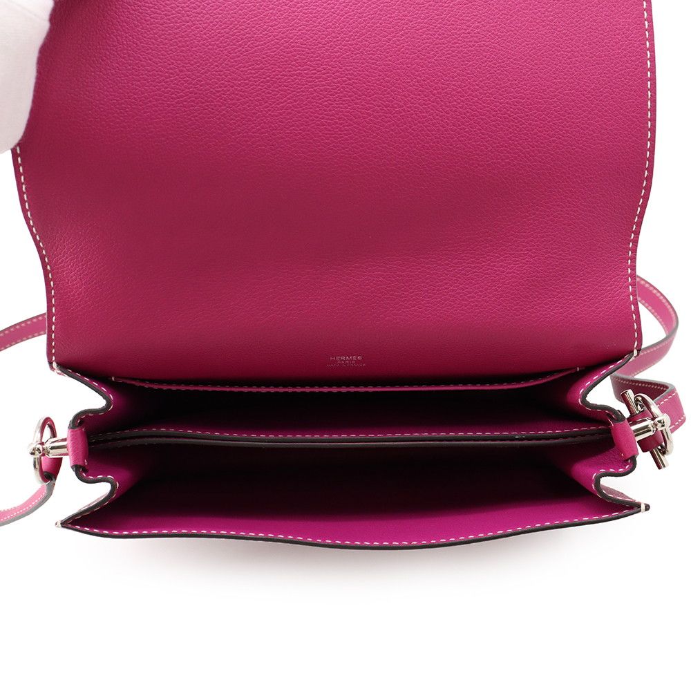 Hermes Sac Roulis 23 Rose Purple Silver Shoulder — view 5