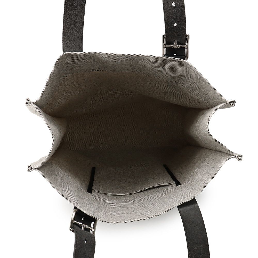 Hermes Tote Etriviere Shopping Ecru Black Silver Toile Ash Vache Hunter — view 5