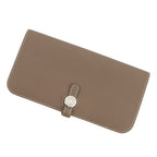 Hermes Wallet Dogon Long Etoupe Silver Togo