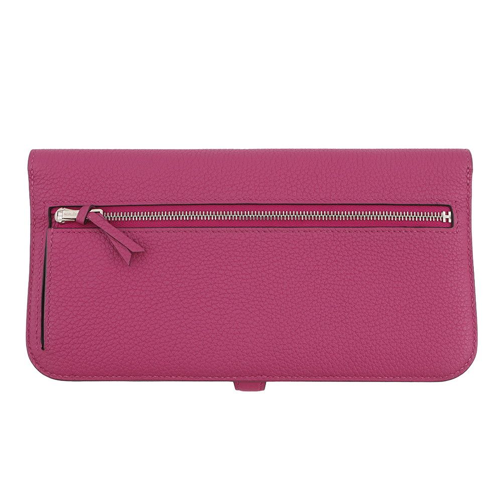 Hermes Wallet Dogon Long Rosepurple Silver Togo — view 3