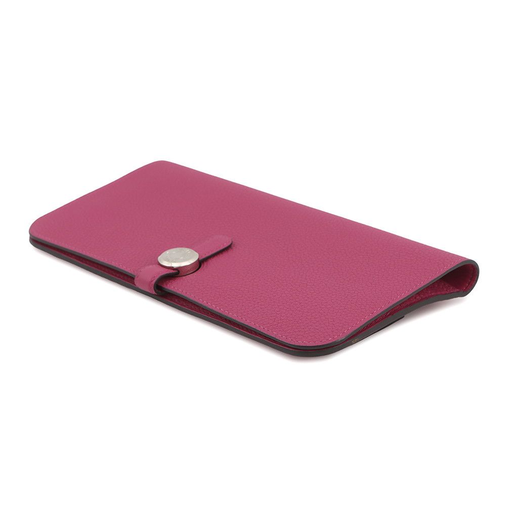 Hermes Wallet Dogon Long Rosepurple Silver Togo — view 2