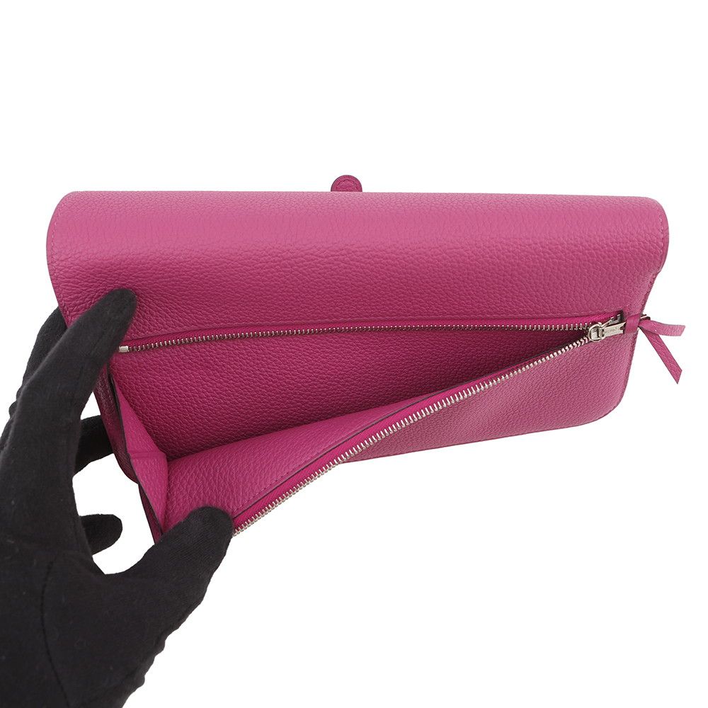 Hermes Wallet Dogon Long Rosepurple Silver Togo — view 6