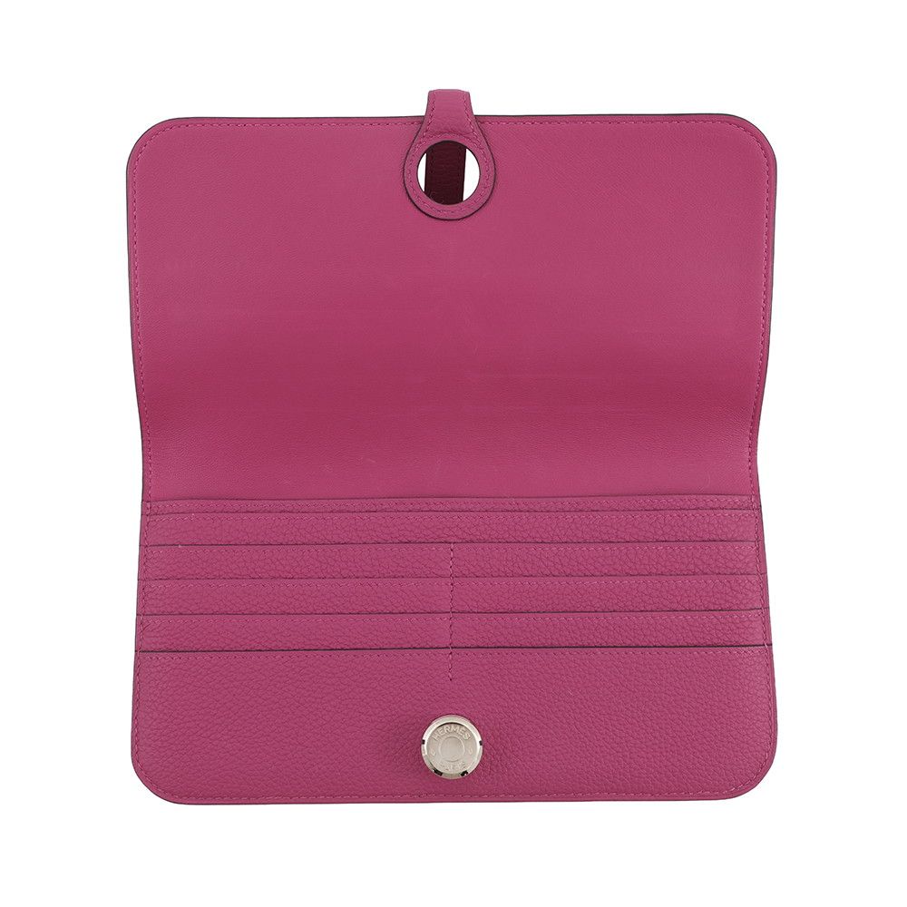 Hermes Wallet Dogon Long Rosepurple Silver Togo — view 4
