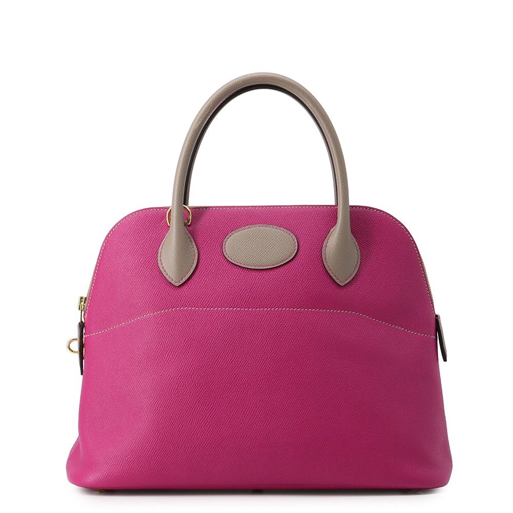 Hermes Handbag Bolide 31 Etoupe Rose Purple Gold Epsom 2-Way